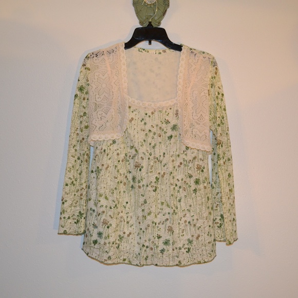 VINTAGE 80'S LACE TOP - Picture 1 of 4